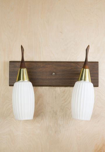 Two Light Mid Century Wall Sconce