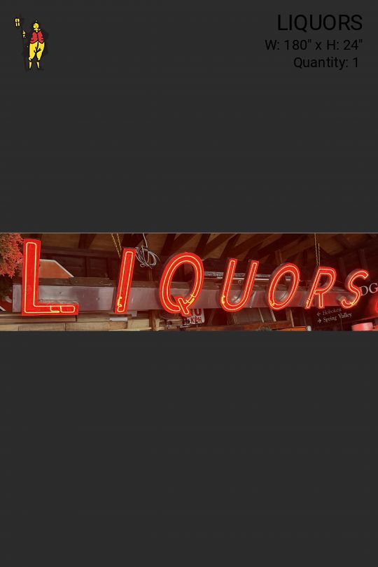 15' "Liquors" Neon Sign