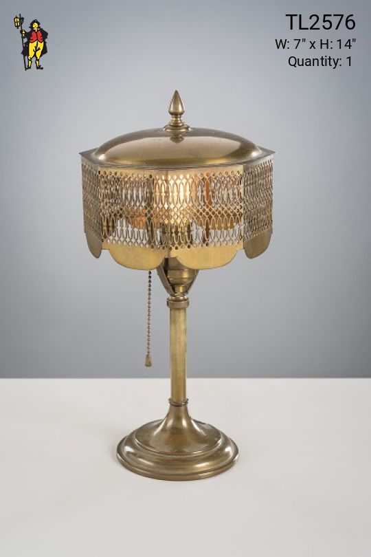 Pierced Brass Table Lamp
